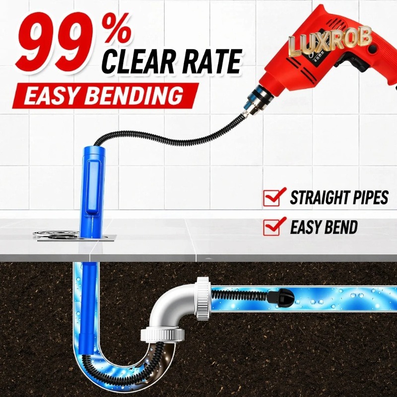 Dual-Drive Drain Cleaning Tool - Pipe Bending Spring recension och pris
