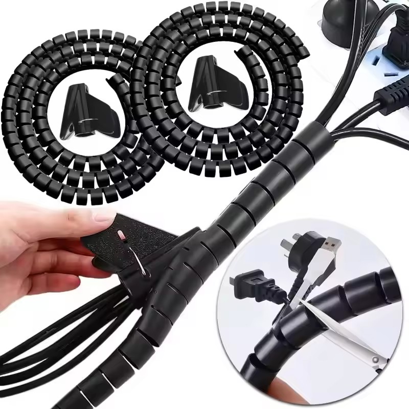 2M Flexible Spiral Cable Organ - Plastic Pipe Clip recension och pris