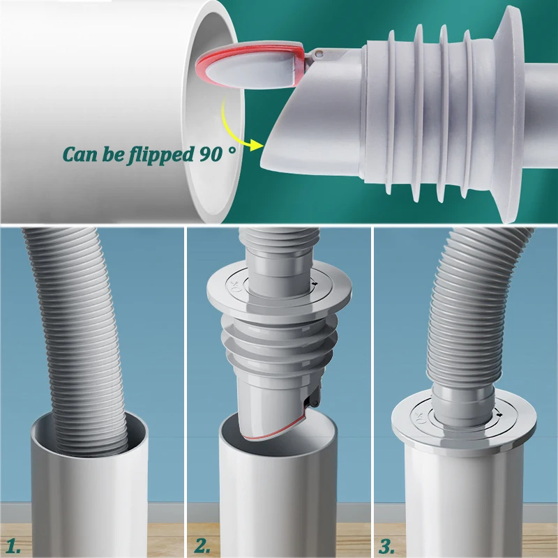 Silicone Bathroom Sewer Seal R - Drain Pipe Clip recension och pris